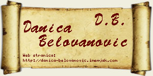 Danica Belovanović vizit kartica